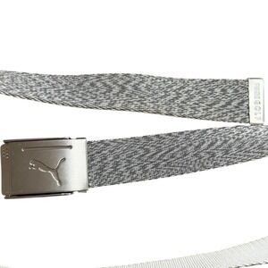 Puma Golf Reversible Web Belt Grey Silver Flip Buckle 46"